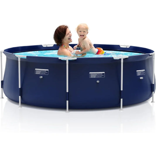 Round Pool 8ft X 30in Steel Frame Above Ground Pool for Outdoor For Kids