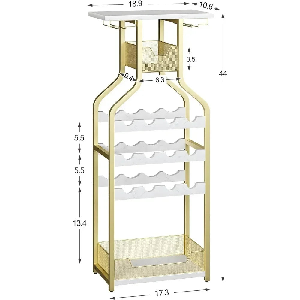 Metal Wine Rack Wine Bottle Holders Stands  Storage Organizer Display Rack Table