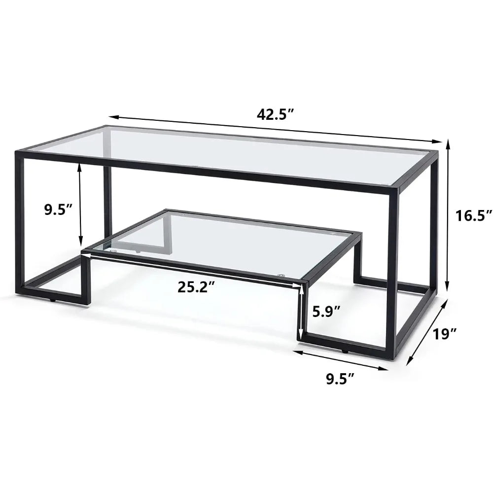 Glass Piece Table Set, Includes Coffee Table and End Tables