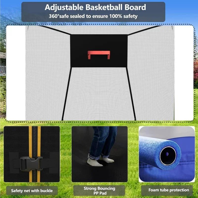 14FT Trampoline for Kids and Adults, Large Outdoor Trampoline