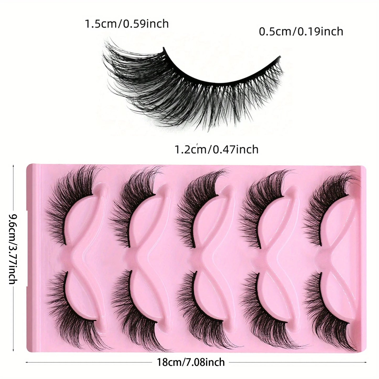 15Pairs/3Pack Cat Eye Lashes Long  Cat Eye Look  Elongated Strip Thick Eyelashes