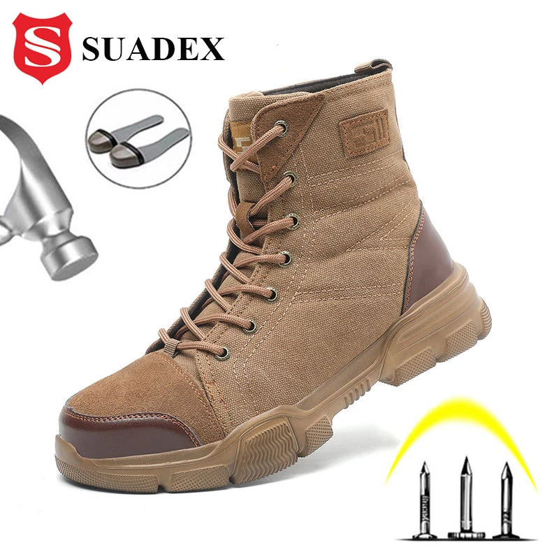 Steel Toe Boots for Men Work Boots Indestructible Work Shoes 36-48