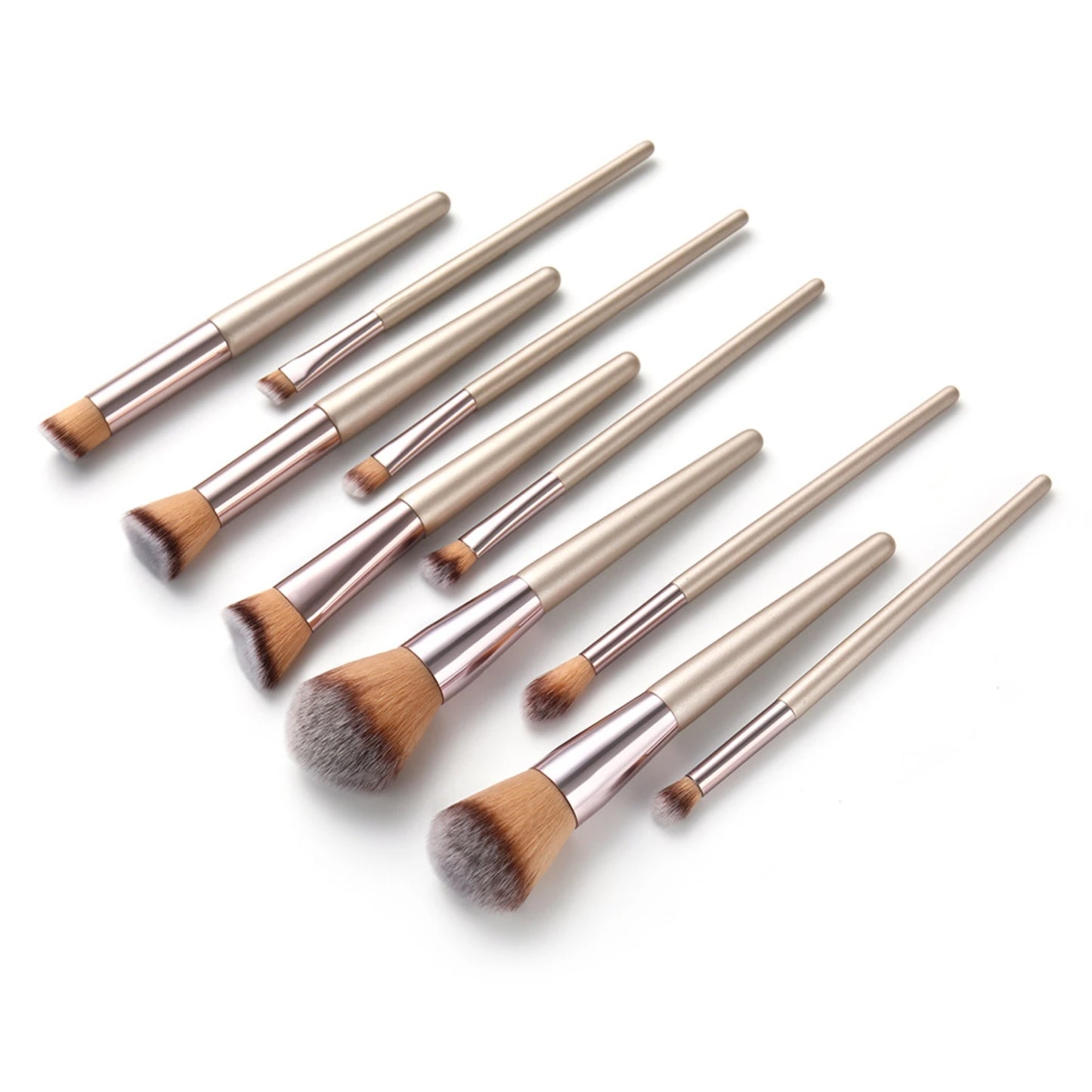 Gold Color 10-Piece Makeup Brush Set