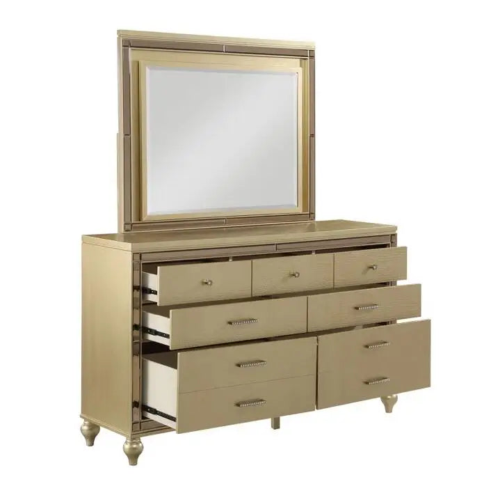 Queen Size Gold 4 Piece Bedroom Set