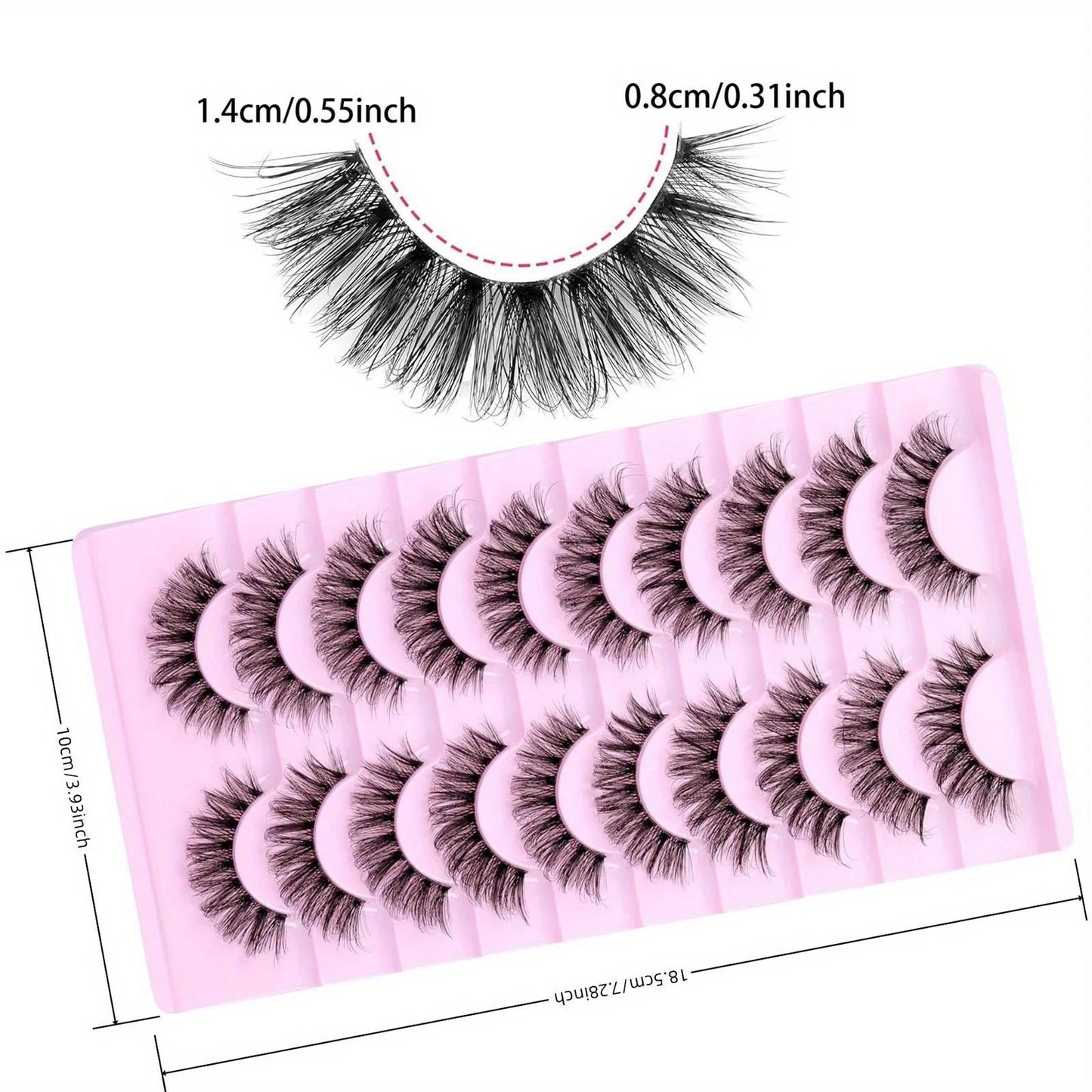 3Boxes(30Pairs)  False Eyelashes 3D Volume Strip Lashes D  with Clear Band Eye Lashes