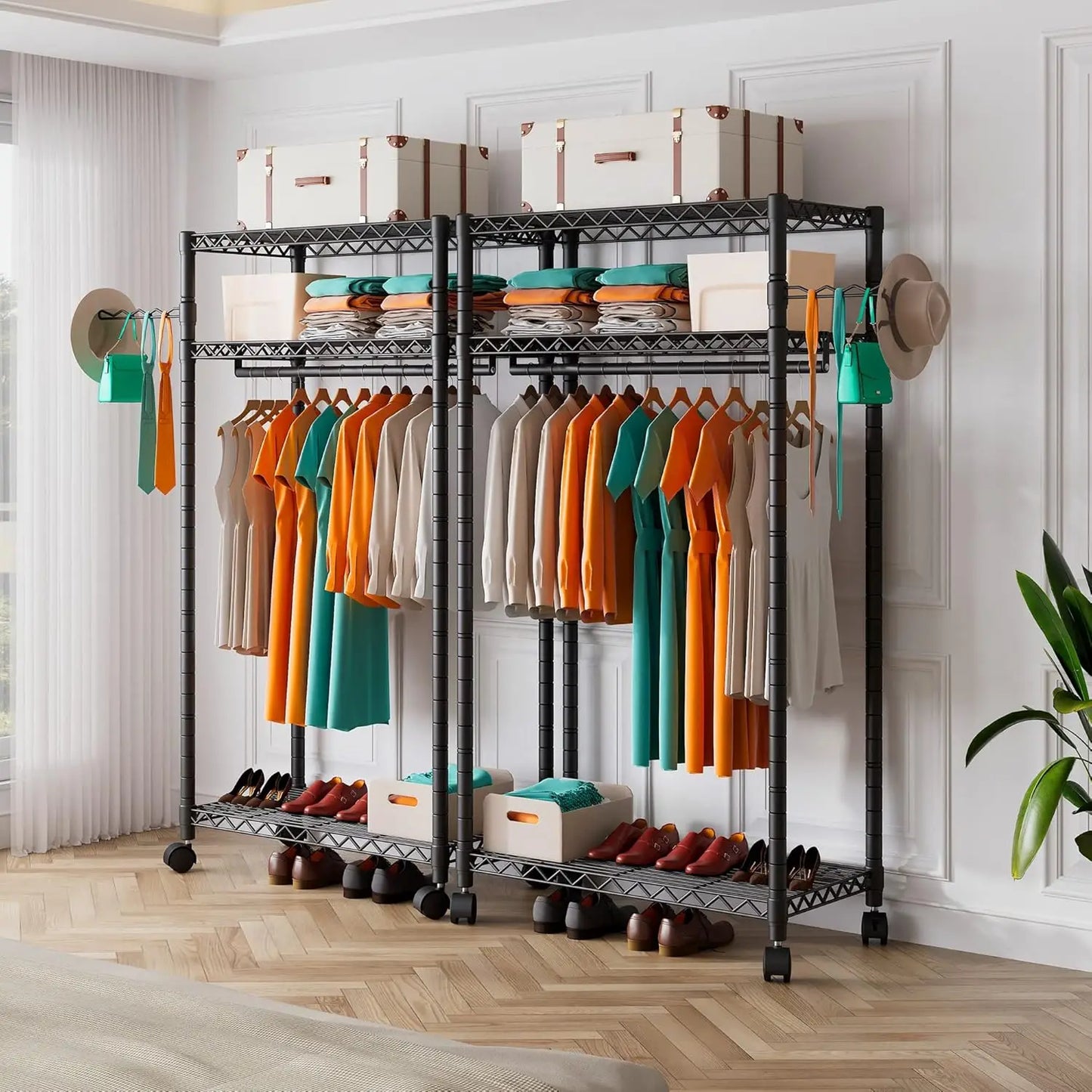 Rolling Garment Rack' HEAVY DUTY