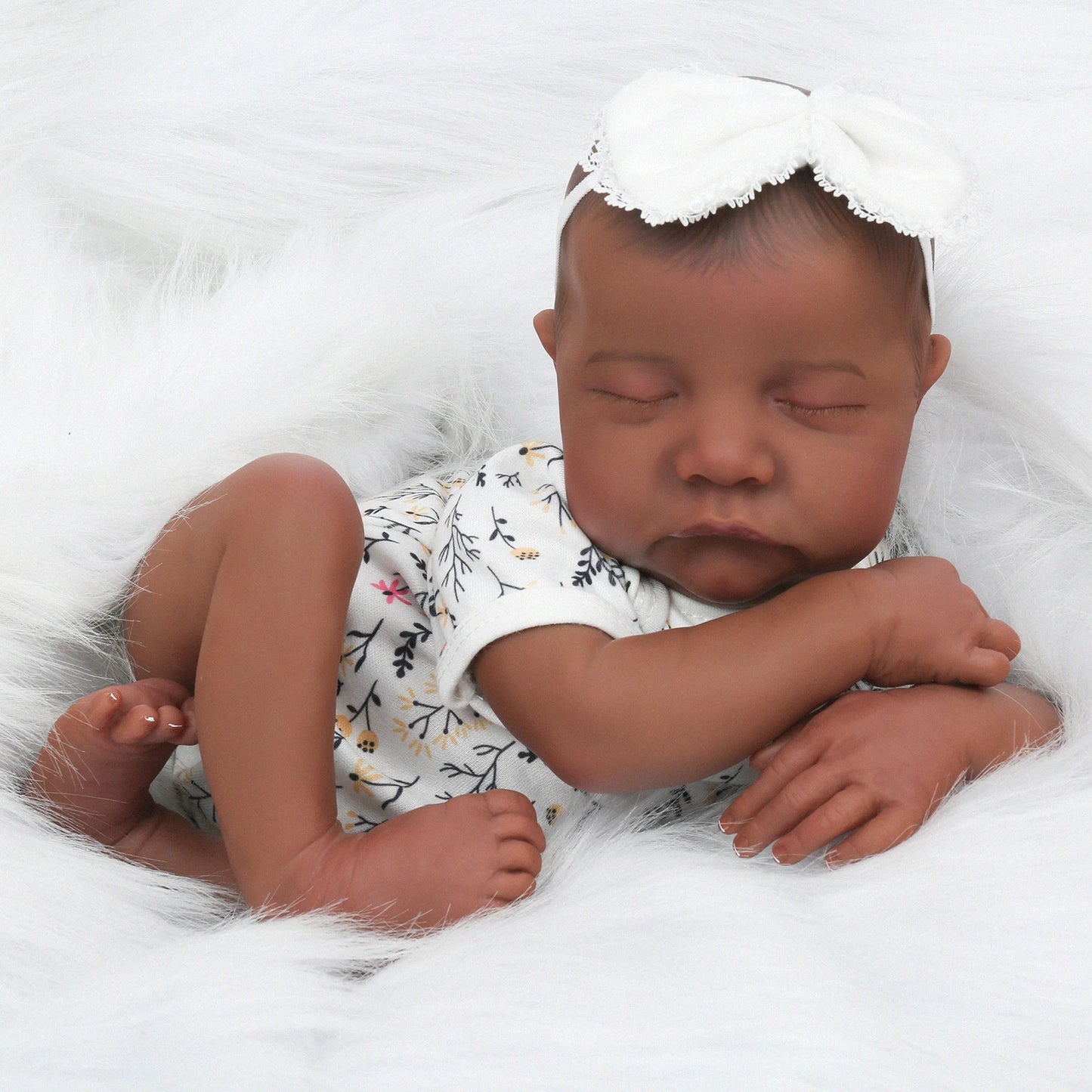 Reborn Baby Dolls Black Girl - 18 Inch Realistic Newborn African American Doll