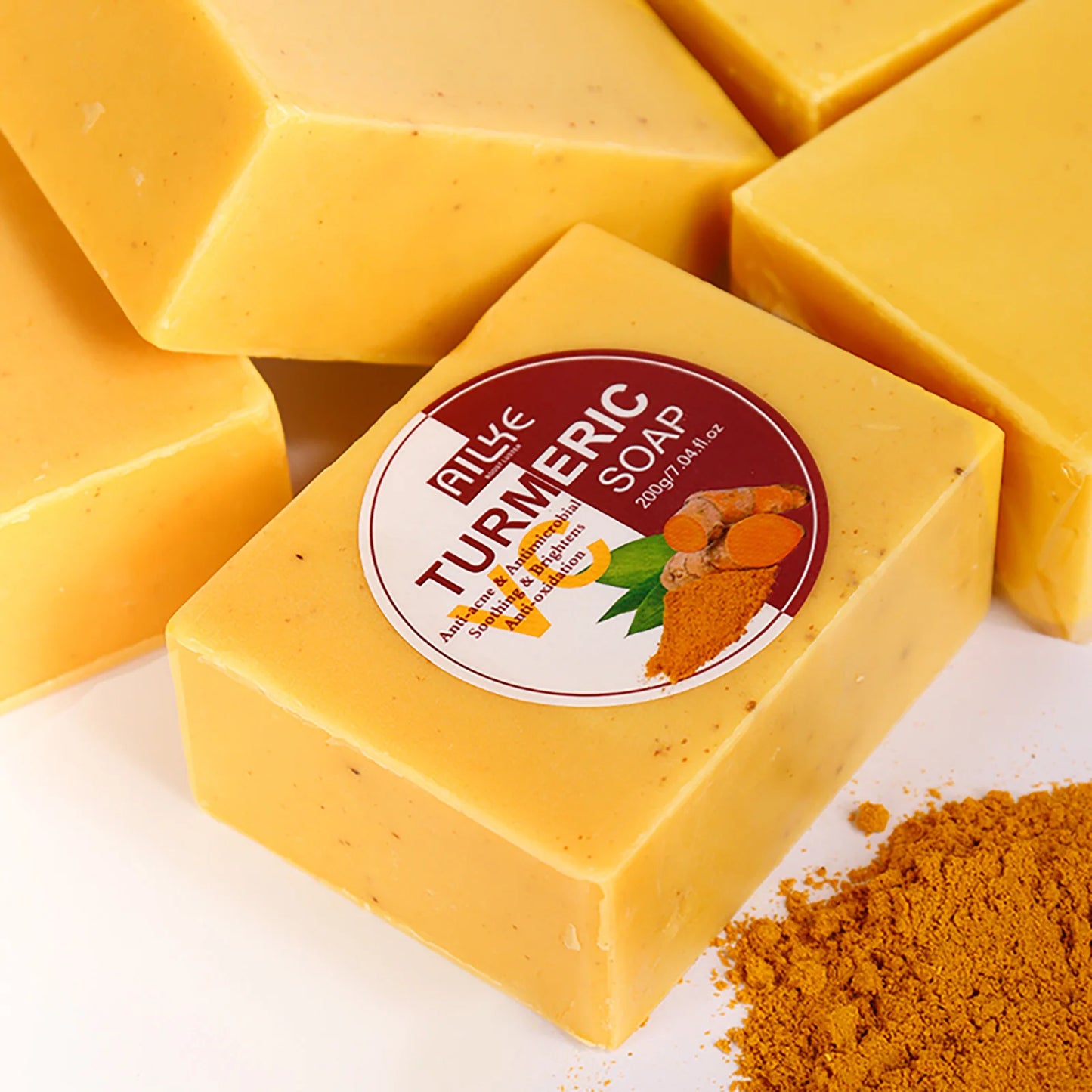 Turmeric Soap, Brighten, Remove Acne, Brightening, Clean Stains, Exfoliates, Even Skin Tone, For All Skin Types