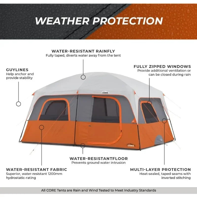 10 Person Tent Large Multi Room Tent