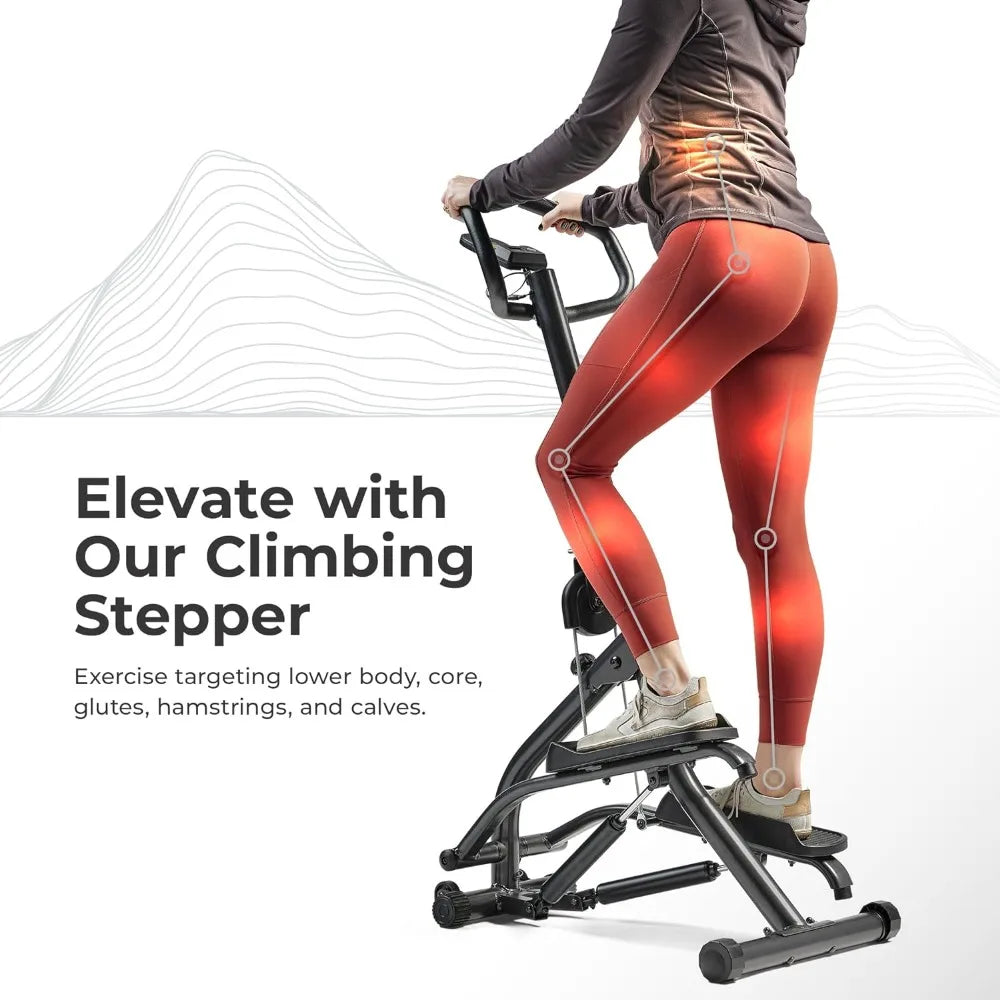 Stair Stepper w/Handlebar, Extended Step Range Machine for Climbing