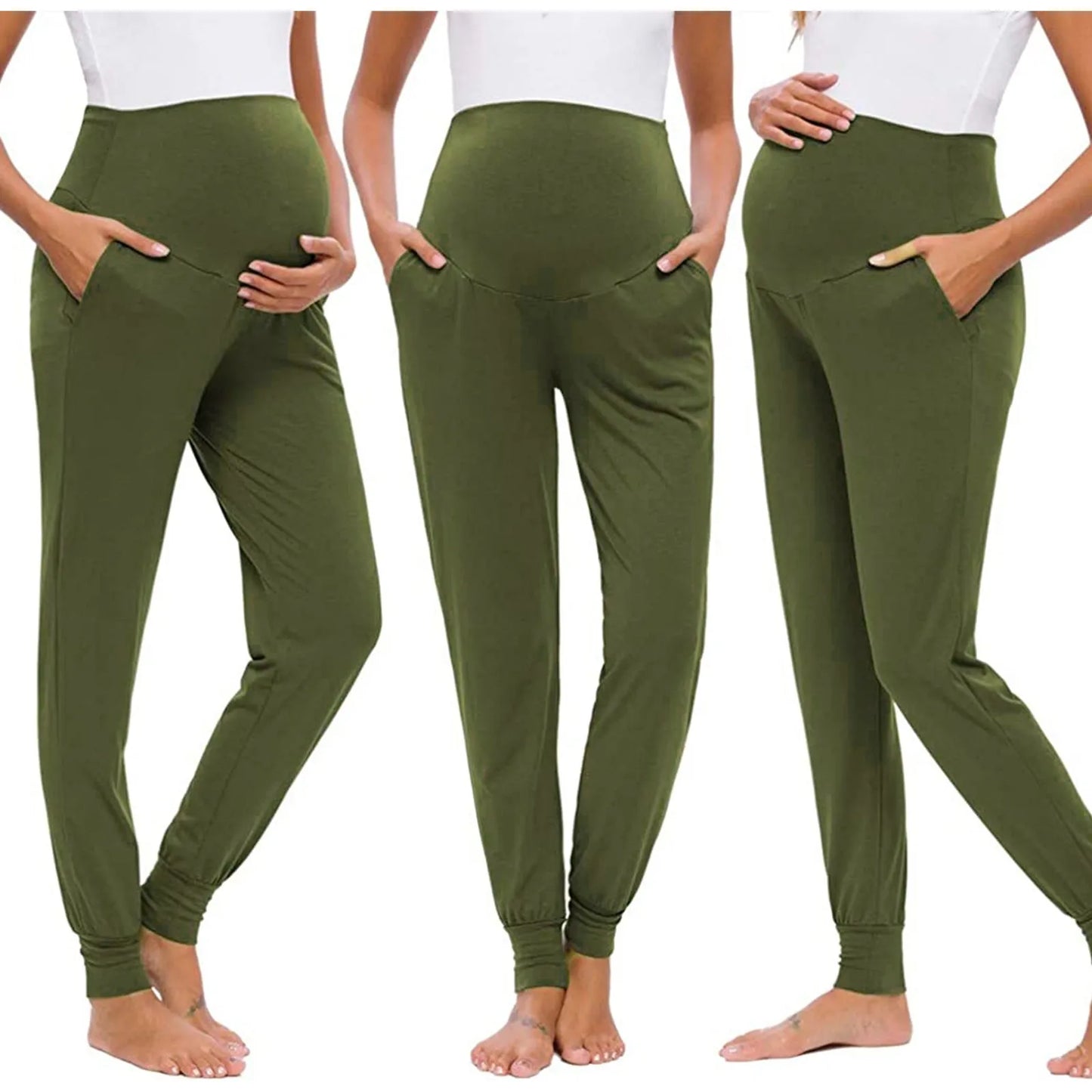 Maternity Pants Soft Slim Adjustable Waist Pregnant Women Leggings