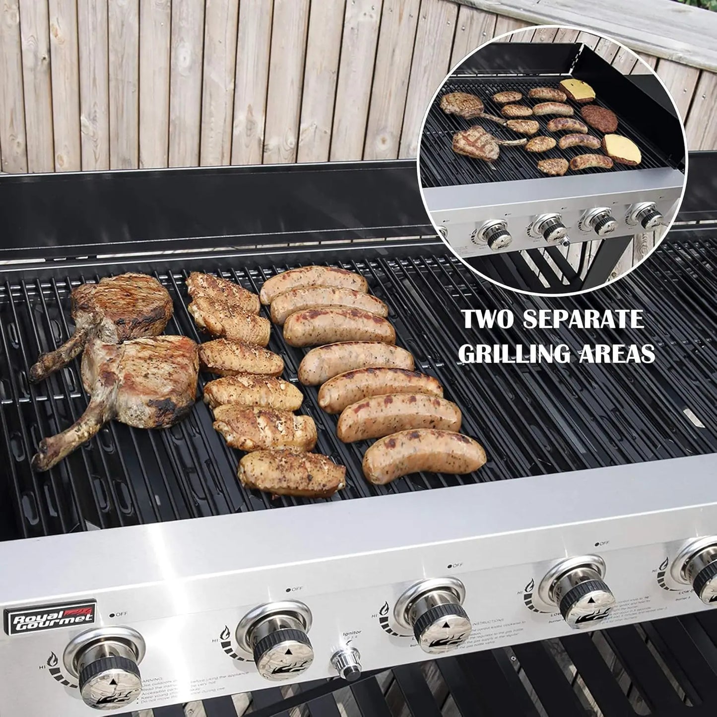 8-Burner Gas Grill 104,000 BTU Liquid Propane Grill Independently Controlled