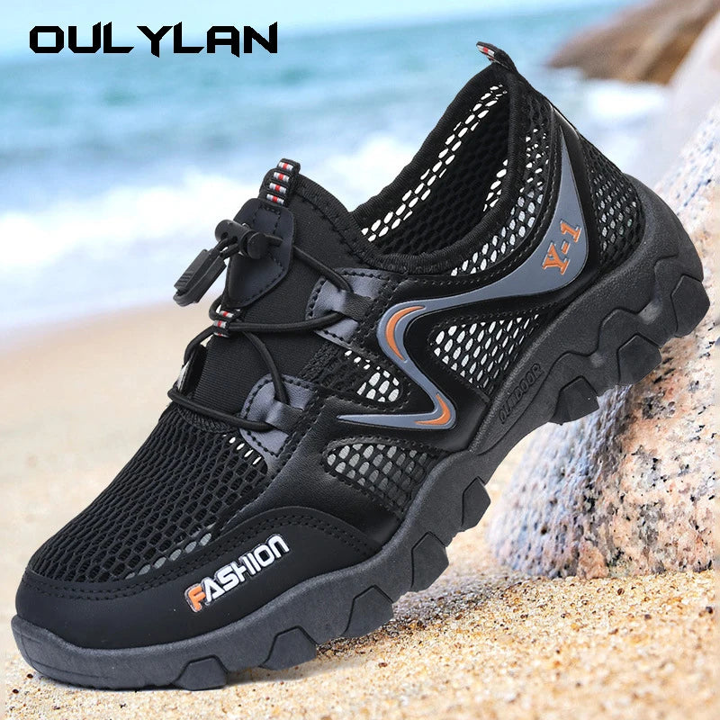 Fishing Wading Shoes for Men Summer Outdoor Breathable Mesh Hiking Sneakers