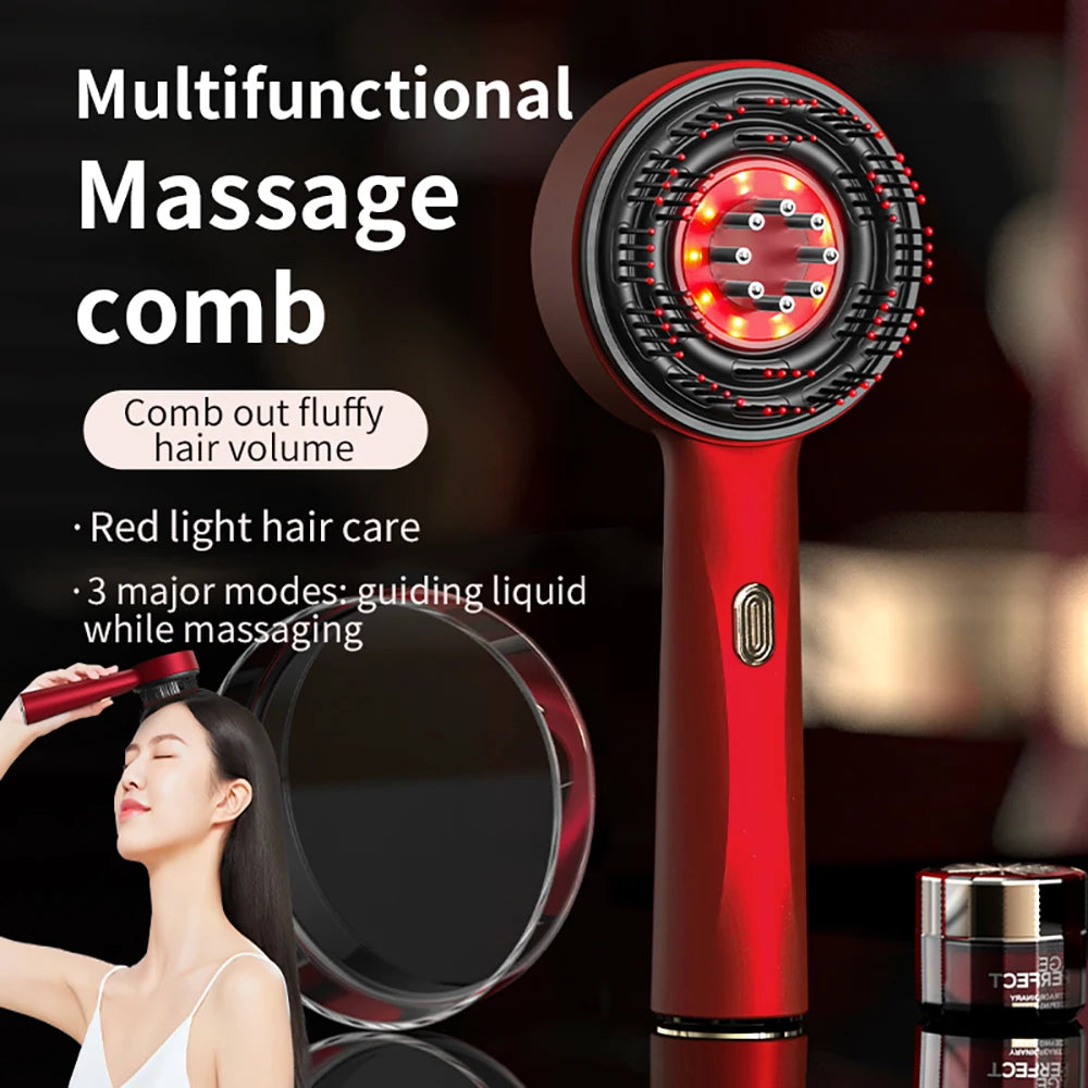 3 Modes Electric Multifunctional Infrared Therapy Comb Promote Hair Growth Massage of Hair Follicles 6ML Essence Oil Applicator