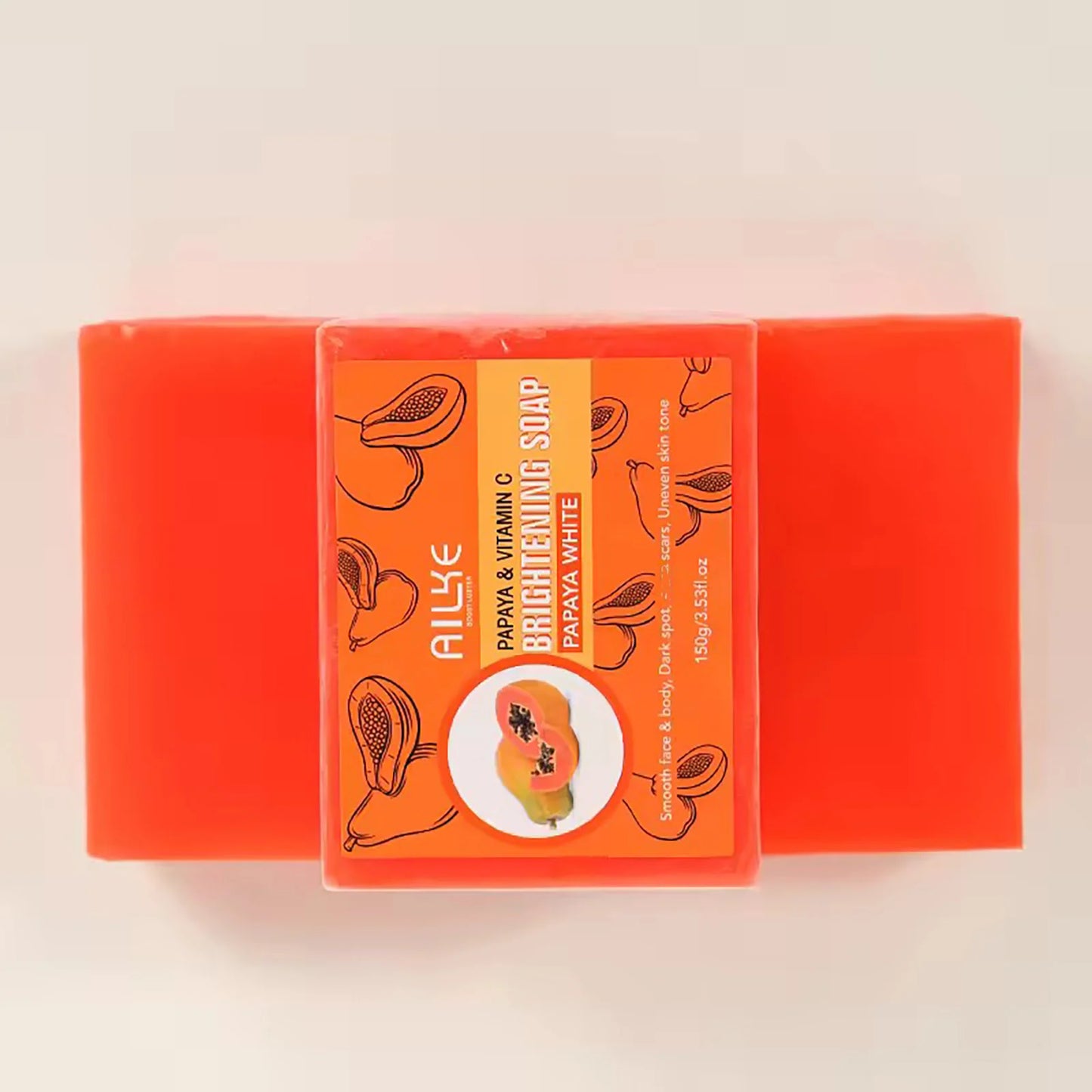 Natural Papaya Soap for Hyperpigmentation, Lighten Skin, Reduce Black Spots, Clean Skin, For Face, Body, Hands Use