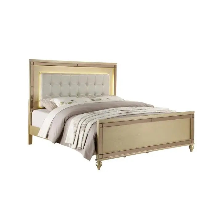 Queen Size Gold 4 Piece Bedroom Set