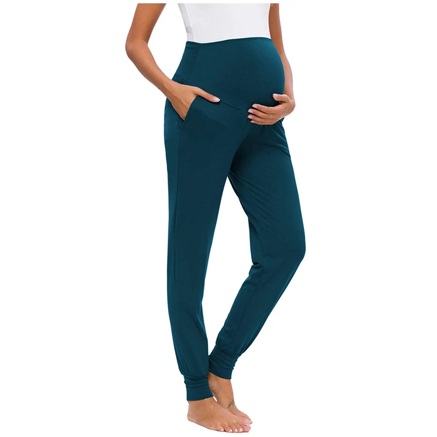 Maternity Pants Soft Slim Adjustable Waist Pregnant Women Leggings