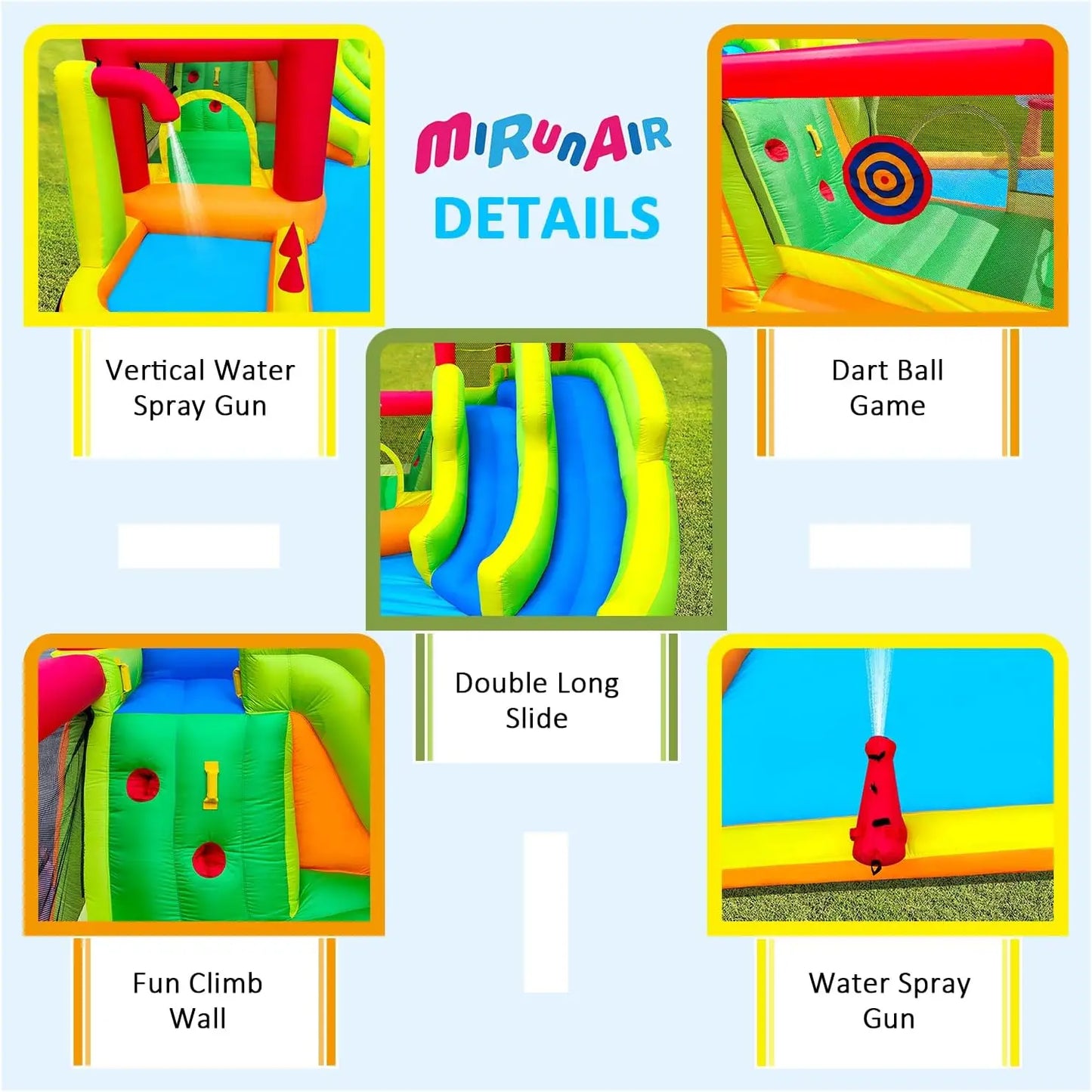 Inflatable Pool Slide Pop Dive Prak with Blowers Splash Pool