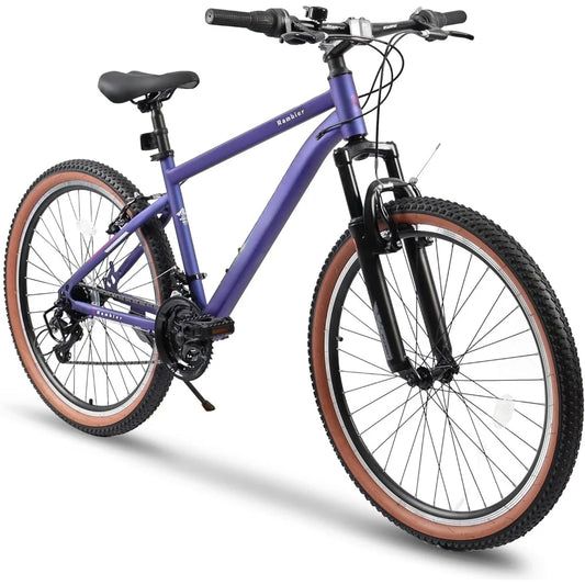 26 Inch Women's Men's Mountain Bike, 21 Speed Carbon Steel Mountain Bike for Trail Snow