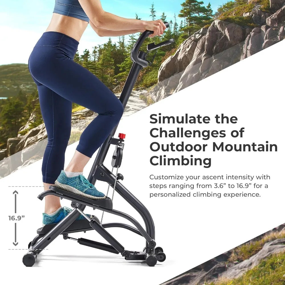 Stair Stepper w/Handlebar, Extended Step Range Machine for Climbing