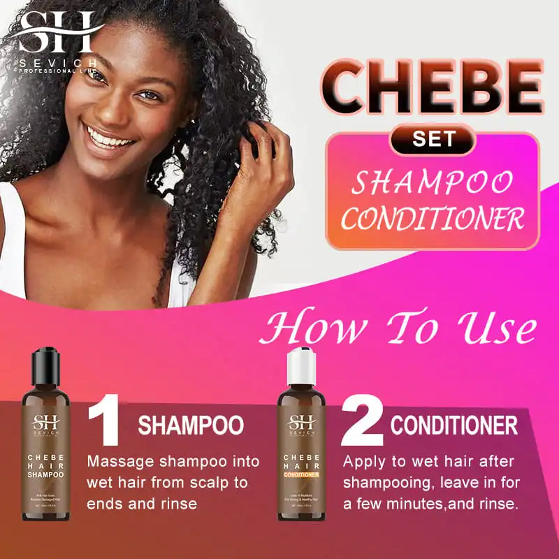 Sevich Chebe Hair Care Set 100ml Hair Loss Treatment Shampoo Traction Alopecia Anti Hair Break Conditioner Hair Growth Products