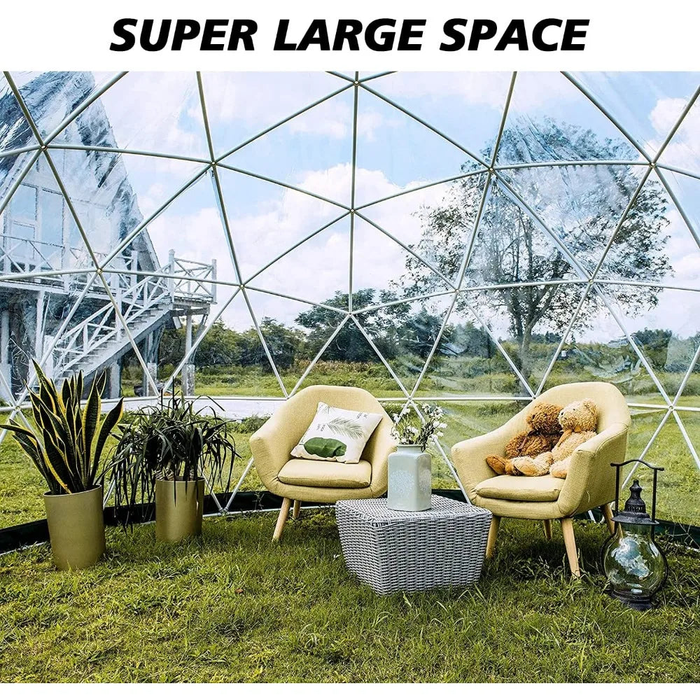 12FT Outdoor Igloo Tent Dome Greenhouse Bubble Tent, Clear PVC Tent